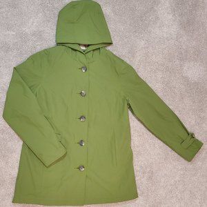 L.L. Bean Mackintosh Coat Women’s Medium Green Hooded 280805 - New W/O Tags
